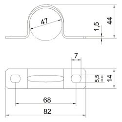 OBO Bettermann Befestigungsschelle 605 47mm, 47mm, Stahl, galvanisch verzinkt... OBO-1018477 4012195017776 (Abb. 1)