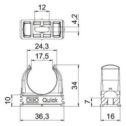 OBO Bettermann Quick-Schelle 2955 M25, M25 25mm, Polypropylen, Lichtgrau... OBO-2149016 4012195583998 (Abb. 1)