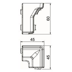 OBO Bettermann Inneneck SLL IE2050, 60mm, IP40, IK06, PVC, Reinweiß... OBO-6132240 4012196720064 (Abb. 1)