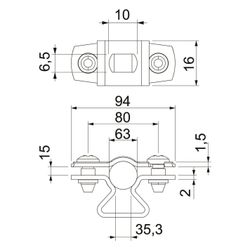 OBO Bettermann Abstandschelle ASL 733 63 G, 53-63mm, Stahl, galvanisch verzinkt... OBO-1362788 4012196600120 (Abb. 1)