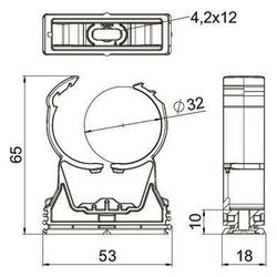 OBO Bettermann proQuick-Schelle PQ-32, 31,5-35,5mm, Polyamid, Grau... OBO-2147316 4012197396503 (Abb. 1)