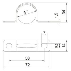 OBO Bettermann Befestigungsschelle 605 37mm, 37mm, Stahl... OBO-1018361 4012195017592 (Abb. 1)