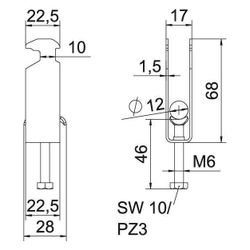 OBO Bettermann Bügelschelle 2056 BS-H3-M-12, 8-12mm, Stahl, Feuerverzinkt... OBO-1186004 4012196848546 (Abb. 1)
