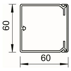 OBO Bettermann Leitungsführungskanal WDK, 60x60x2000mm, Bodenlochung, PVC, Lichtgrau... OBO-6027105 4012196667994 (Abb. 1)