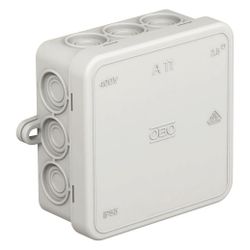 OBO Bettermann Kabelabzweigkasten A11 quadratisch, 85x85x40mm, Kunststoff, Lichtgrau... OBO-2000342 4012195152170 (Abb. 1)