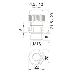 OBO Bettermann Kabelverschraubung V-TEC VM16, M16, 4,5-10mm, IP68, Polyamid, Lichtgrau... OBO-2022864 4012195533238 (Abb. 1)