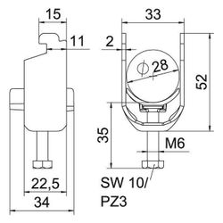 OBO Bettermann Bügelschelle 2056 BS-N1-K-28, 22-28mm, Stahl, feuerverzinkt... OBO-1187220 4012196852819 (Abb. 1)
