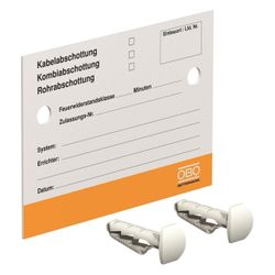 OBO Bettermann Kennzeichnungsschild KS-S DE, 70x100mm, Polystyrol, Weiß... OBO-7205425 4012195448259 (Abb. 1)