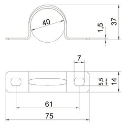 OBO Bettermann Befestigungsschelle 605 40 G, 40mm, Stahl, galvanisch verzinkt... OBO-1018396 4012195017653 (Abb. 1)