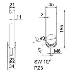 OBO Bettermann Bügelschelle 2056 2f, 34-40mm, Stahl, feuerverzinkt... OBO-1187733 4012196854523 (Abb. 1)