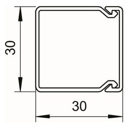 OBO Bettermann Wand- und Deckenkanal WDK30030, 30x30x2000mm, PVC, Reinweiß... OBO-6191096 4012196794294 (Abb. 1)