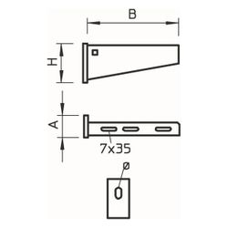 OBO Bettermann Wand- und Stielausleger AW 55 21 FT, 90x210x50mm, Stahl, Zink... OBO-6418554 4012196204731 (Abb. 1)