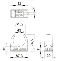 OBO Bettermann Quick-Schelle M63, 63mm, Polypropylen, Lichtgrau... OBO-2149040 4012195588252 (Abb. 1)