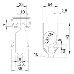 OBO Bettermann Bügelschelle 2056 M 58, 52-58mm, Stahl, feuerverzinkt... OBO-1156098 4012195063193 (Abb. 1)