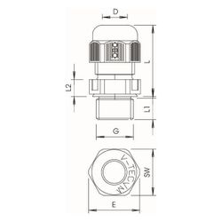OBO Bettermann Kabelverschraubung V-TEC VM25, M25, 9-17mm, Polyamid, Lichtgrau... OBO-2022868 4012195533719 (Abb. 1)