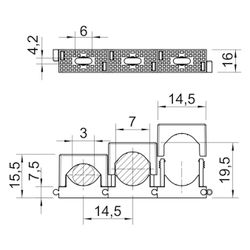 OBO Bettermann Reihen-Druck-Schelle 2037, 3-7mm, Polyamid, Lichtgrau... OBO-2250071 4012195221296 (Abb. 1)