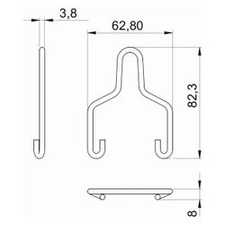 OBO Bettermann Aufhängebügel AHB 50 D4 FT, 82,3x62,8mm, Stahl, Zink... OBO-6066505 4012196935895 (Abb. 1)