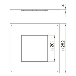 OBO Bettermann Montagedeckel DUG 250-3 4, 282x282x4mm, Stahl... OBO-7400459 4012195431251 (Abb. 1)