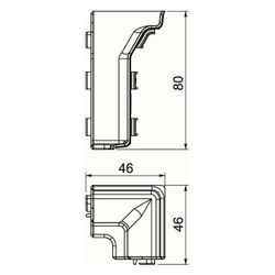 OBO Bettermann Inneneck SLL IE2070, 80mm, PVC, Reinweiß... OBO-6132243 4012196720699 (Abb. 1)