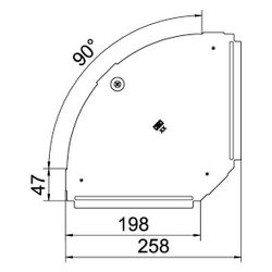 OBO Bettermann Deckel 90-Bogen RBD 90 200 FS, 90 Grad, 200mm, Drehriegel, Stahl, Zink... OBO-6036904 4012197405663 (Abb. 1)