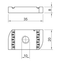 OBO Bettermann Gleitmutter MS41SN M10, 35mm, Stahl, Zinklamelle... OBO-1147214 4012196489879 (Abb. 1)