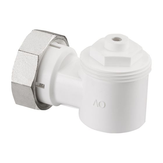 Oventrop Winkeladapter für Ventil-HK weiß, Gewindeanschluss M30x1,5