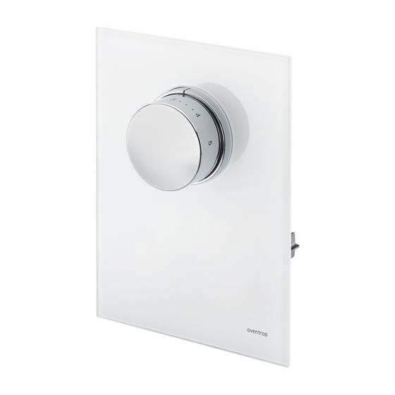 Oventrop Abdeckung mit Thermostat Echtglas weiß, für Unibox T-RTL