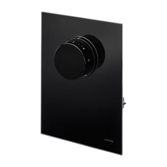 Oventrop Abdeckung mit Thermostat Echtglas schwarz, für Unibox T-RTL
