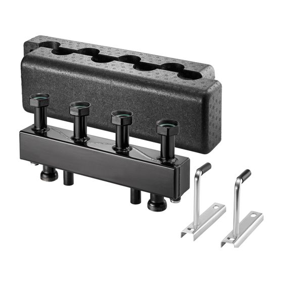 Oventrop Verteilerbalken Regumat DN 25 für 2 Heizkreise, PN 4, mit Wärmedämmung, Stahl, 1351580