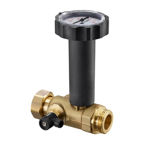 Oventrop Kugelhahn für Regumaq X-30/XZ-30, Trinkwasser Zirkulation, Thermometer Rot, 1381088