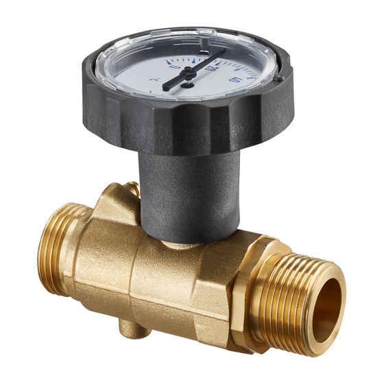 Oventrop Kugelhahn für Regumaq X-30/XZ-30, Primärkreis Rücklauf, Thermometer Blau, 1381094