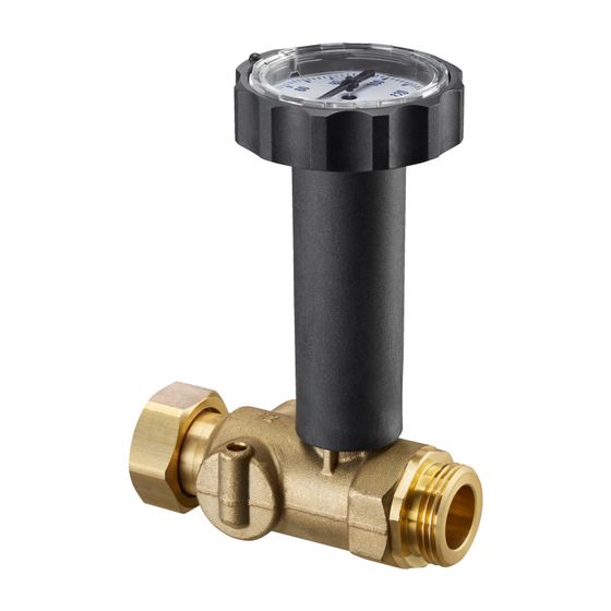 Oventrop Kugelhahn für Regumaq X-30/XZ-30, Trinkwasser kalt, Thermometer Blau, 1381097