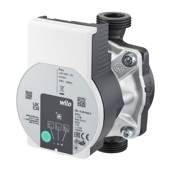 Oventrop Umwälzpumpe Wilo PARA 25-180/6-43/SC für Regudis H, Einbaulänge 130mm, 10 bar, Gusseisen, IPX4D, 9010497