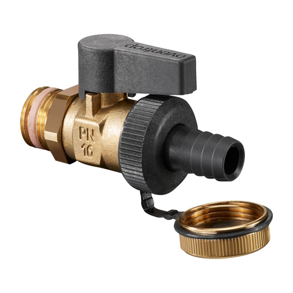 Oventrop Optiflex Kugelhahn 1/2" Außengewinde mit Schlauchverschraubung, Kappe, Messi... OVENTROP-1033315 4026755199833 (Abb. 1)