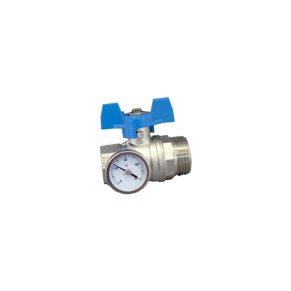 Oventrop Kugelhahn, Blauer Griff mit Thermometer, 1" IG x 1" AG, flachdichtend, 14065... OVENTROP-1406584 4026755360653 (Abb. 4)