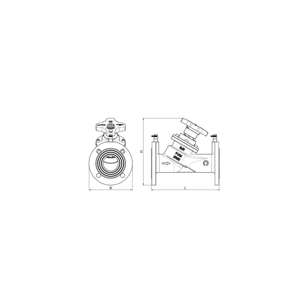 Oventrop Strangregulierventil HydroControl VFS, PN 16, DN 125, Flansch EN1092-1, Kvs ... OVENTROP-1063554 4026755508147 (Abb. 9)