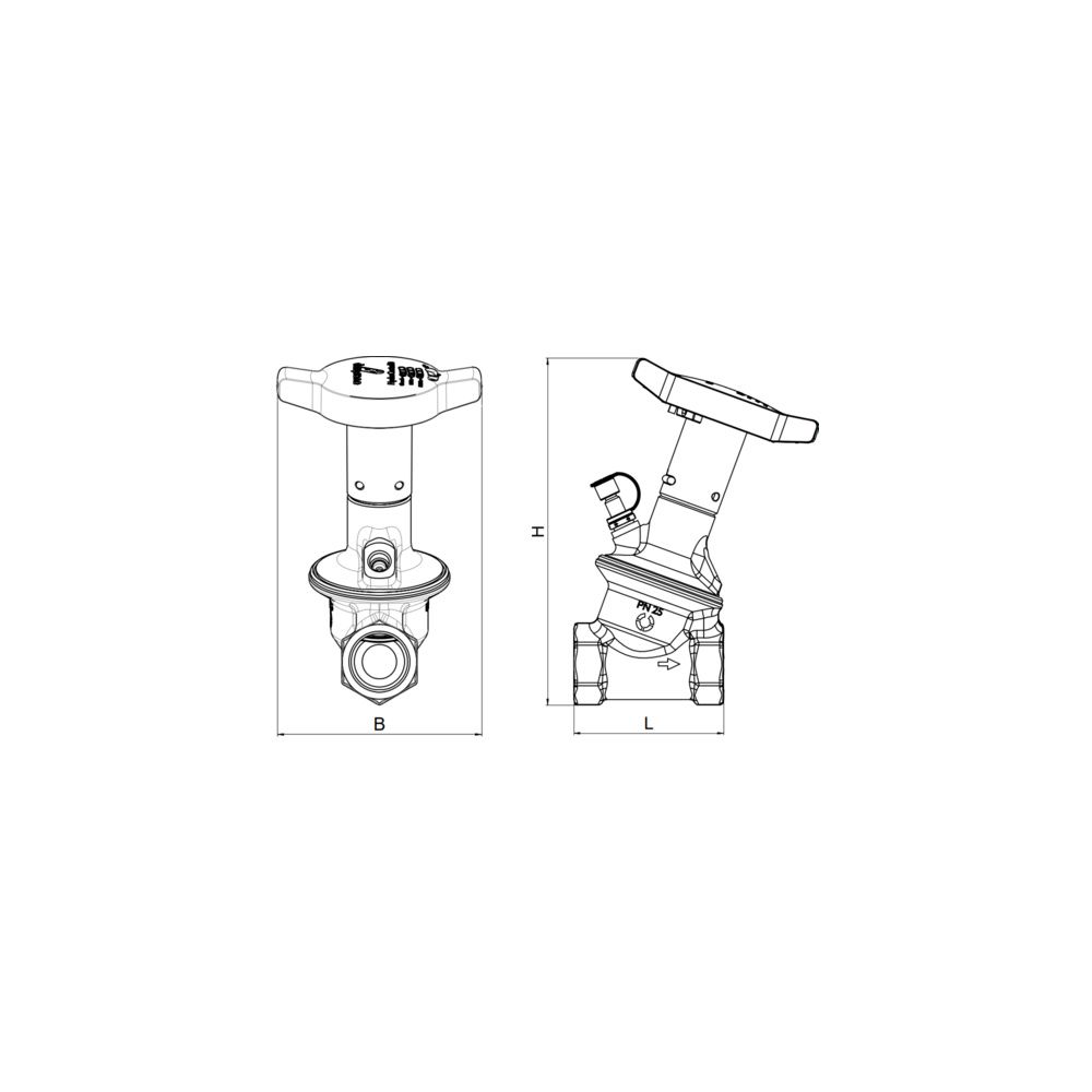 Oventrop HydroControl D Differenzdruckregler DN 40, PN 25, Rp1 1/2" Innengewinde, ent... OVENTROP-1064732 4026755479928 (Abb. 9)
