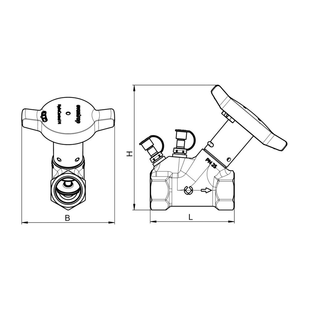 Oventrop HydroControl M Strangregulierventil DN 40, PN 25, Rp1 1/2" Innengewinde Hydr... OVENTROP-1065812 4026755479560 (Abb. 5)