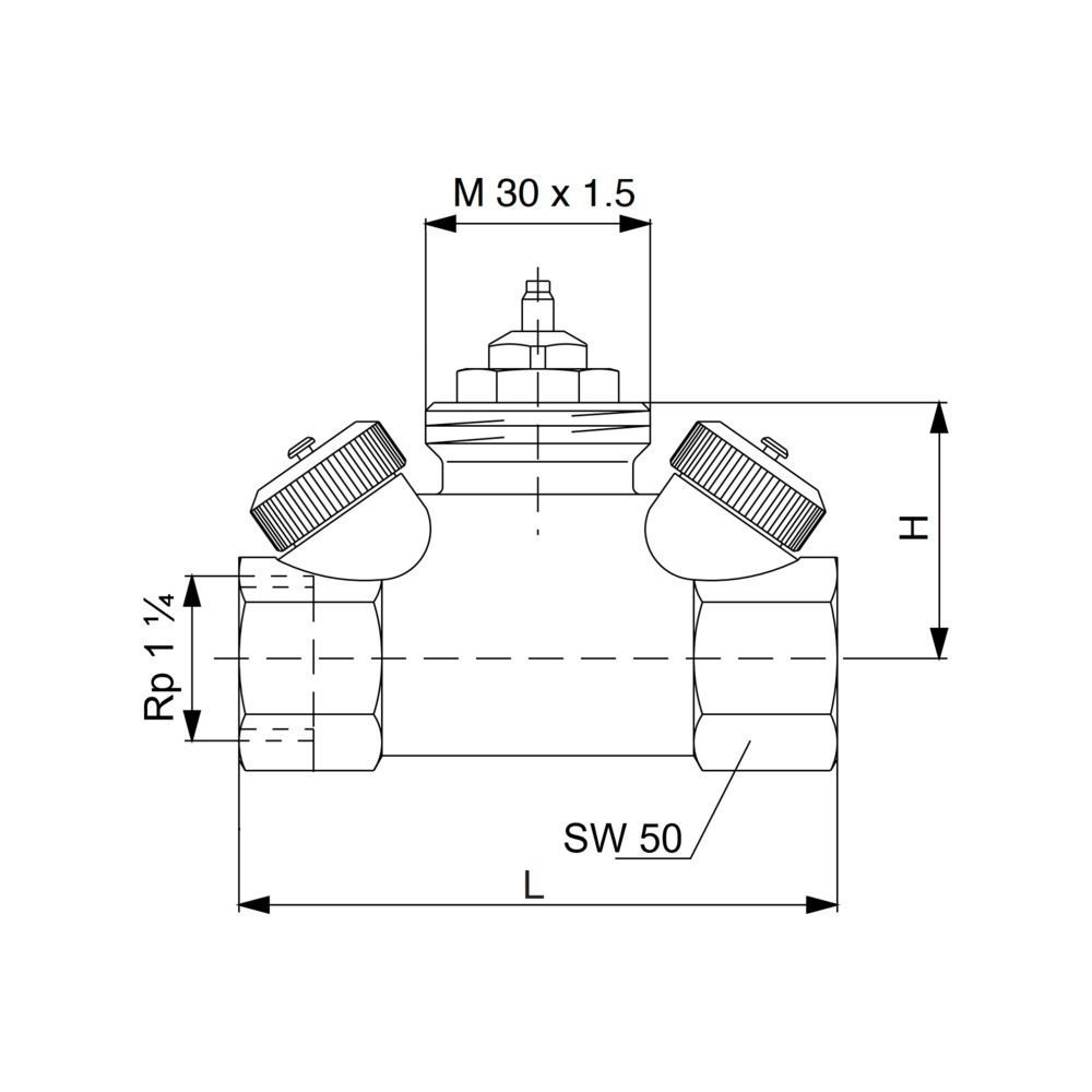 Oventrop Hycocon HTZ Regelventil DN 32, 1 1/4" Innengewinde, mit Mess- und Entleerung... OVENTROP-1068570 4026755264951 (Abb. 5)