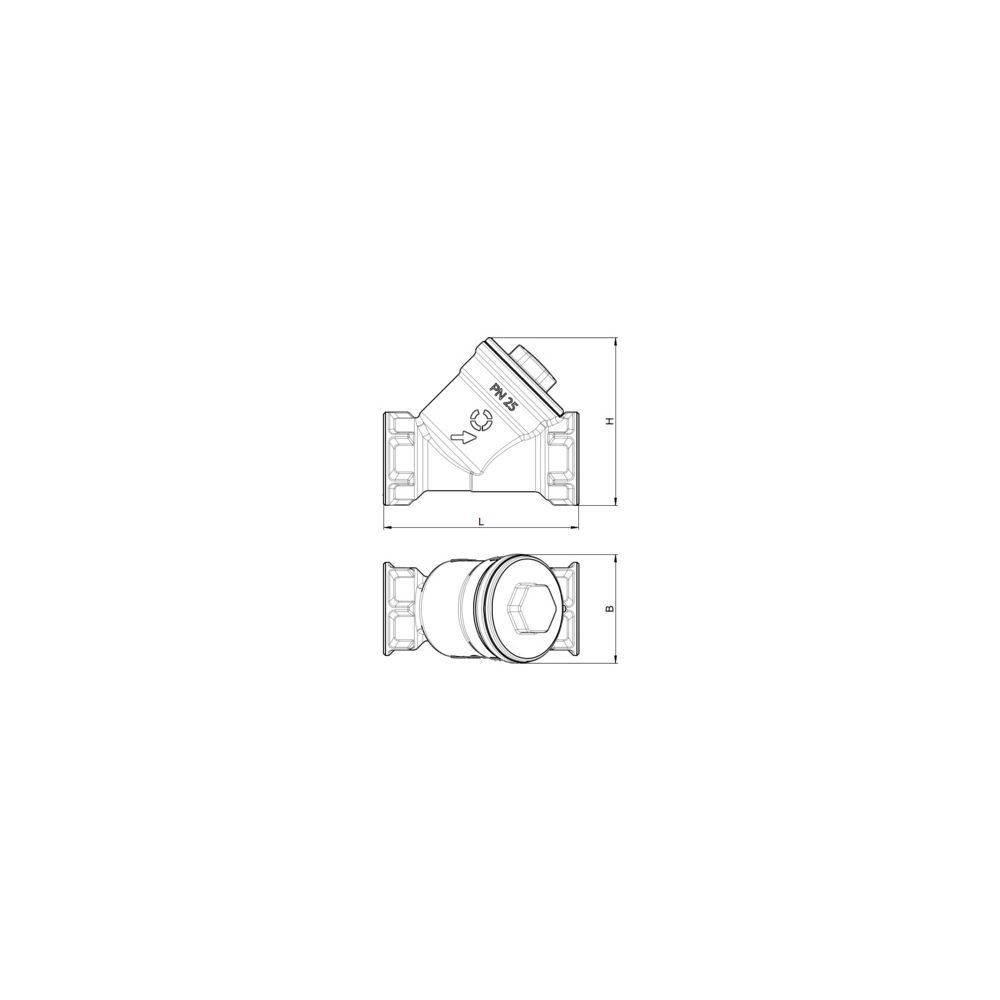 Oventrop Schmutzfänger DN 15, 1/2" IG, PN 25, Siebeinsatz 250um, Messing, 1121204... OVENTROP-1121204 4026755498752 (Abb. 5)