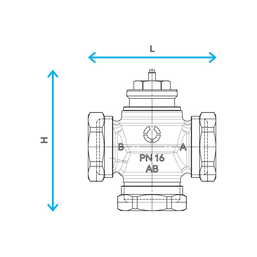 Oventrop Misch- und Verteilventil Tri CTB, DN 15, PN 16, Kvs 2,4, Messing, 1131304... OVENTROP-1131304 4026755492477 (Abb. 5)