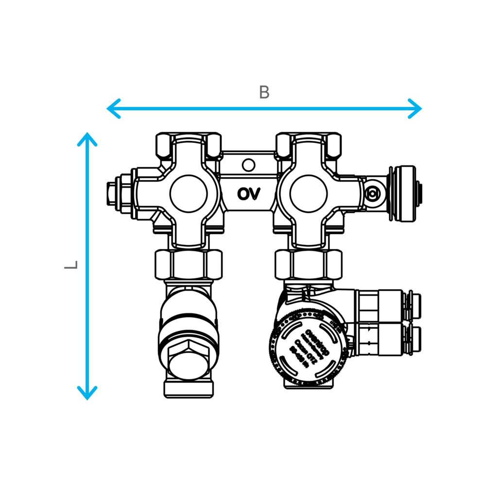 Oventrop Anschlussset Flypass 4TZ Cocon PICV 25, DN 25, PN 16, 400-2.500l/h, 1149557... OVENTROP-1149557 4026755490053 (Abb. 3)