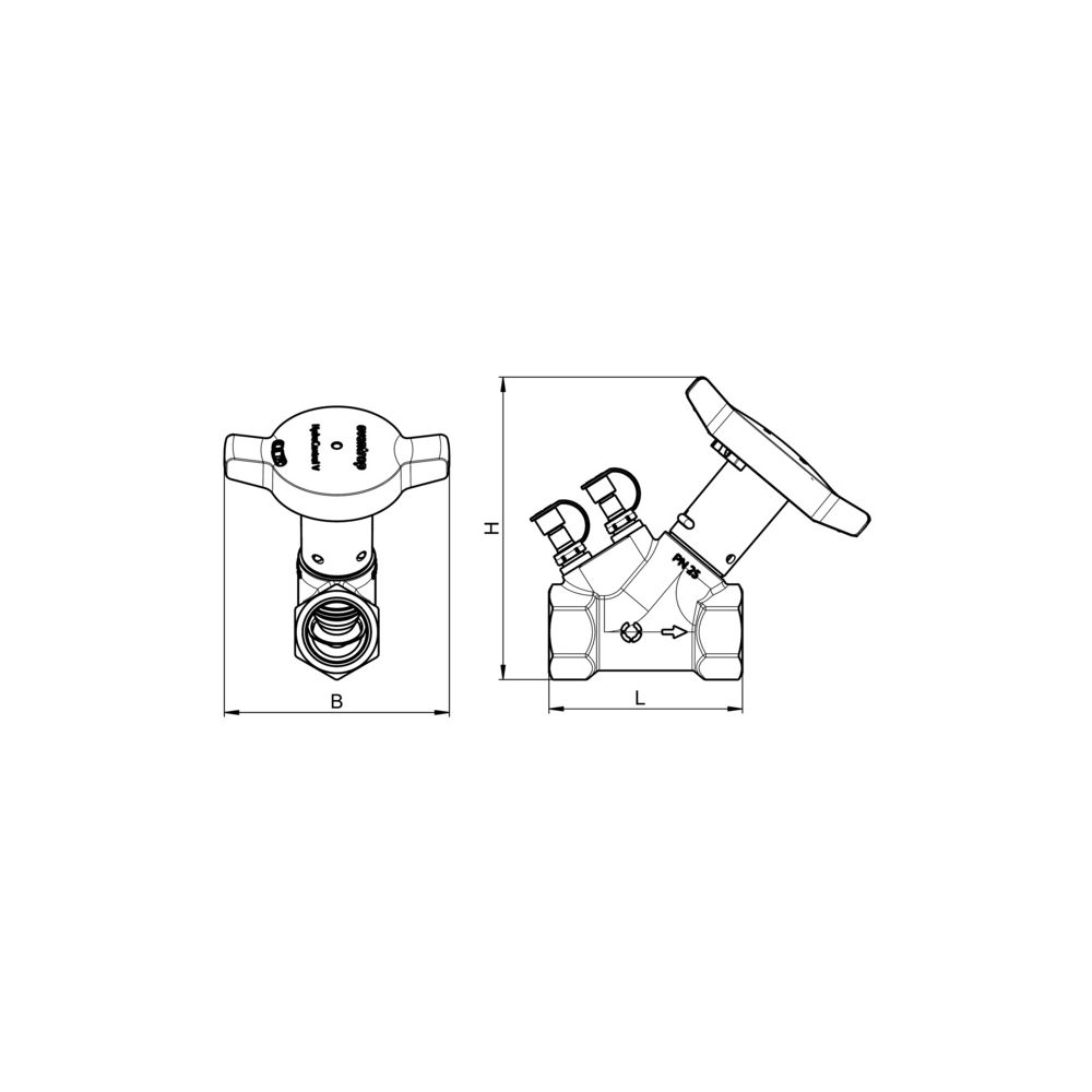 Oventrop HydroControl V Strangregulierventil DN 25, PN 25, Rp 1” Innengewinde HydroP... OVENTROP-1062408 4026755479362 (Abb. 12)