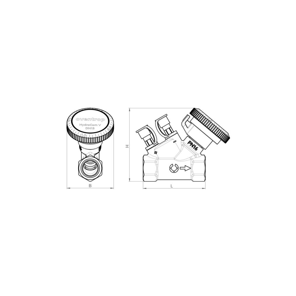 Oventrop HydroCom V Strangregulierventil DN 25, PN 16, Rp 1” Innengewinde, HydroPort,... OVENTROP-1062708 4026755471373 (Abb. 9)