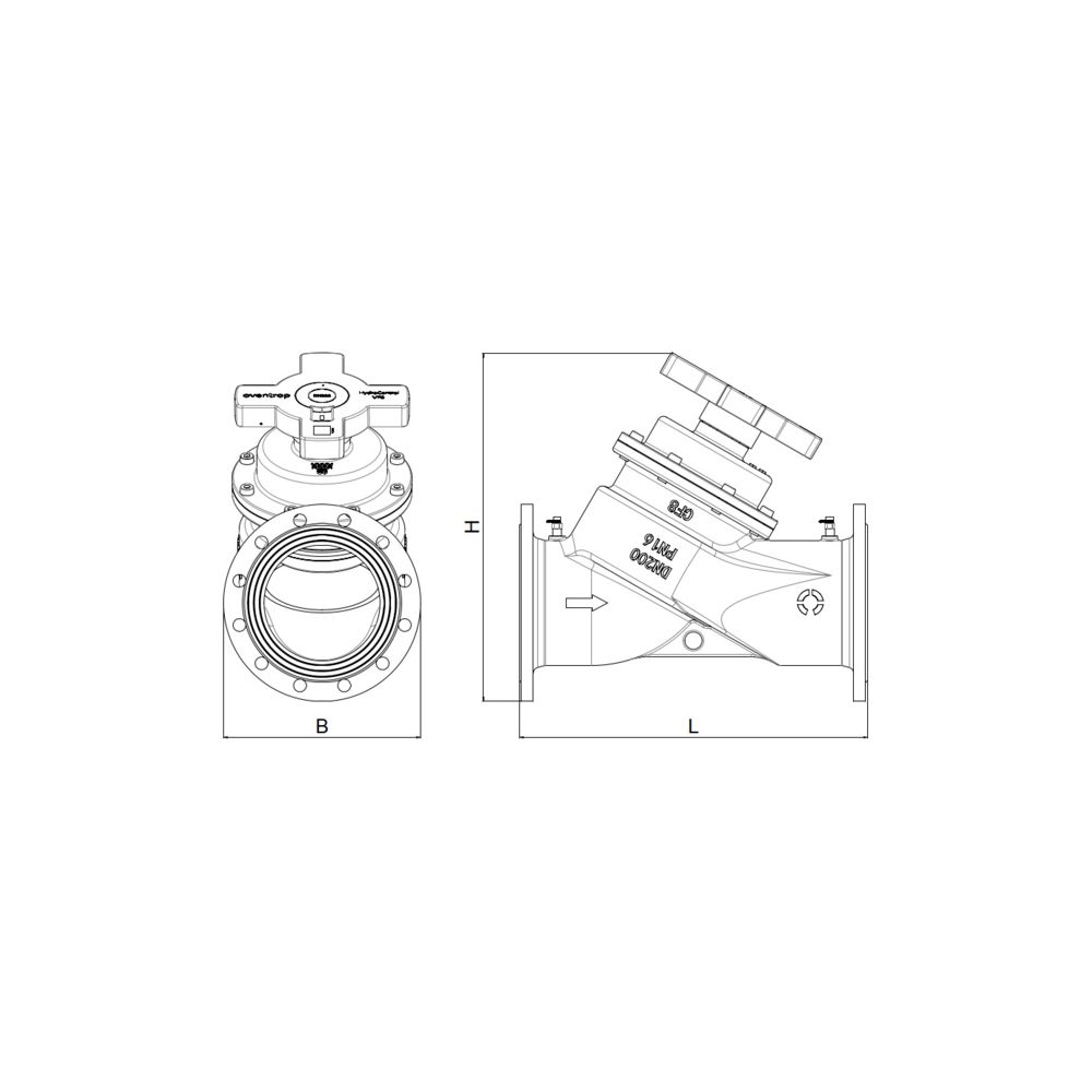 Oventrop Strangregulier- und Absperrventil HydroControl VFS, DN 250, PN 16, Flansch ... OVENTROP-1063657 4026755508390 (Abb. 10)