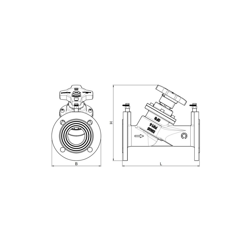 Oventrop Strangregulierventil HydroControl VFS, PN 25, DN 100, Flansch EN1092-1, Kvs... OVENTROP-1063683 4026755508437 (Abb. 10)