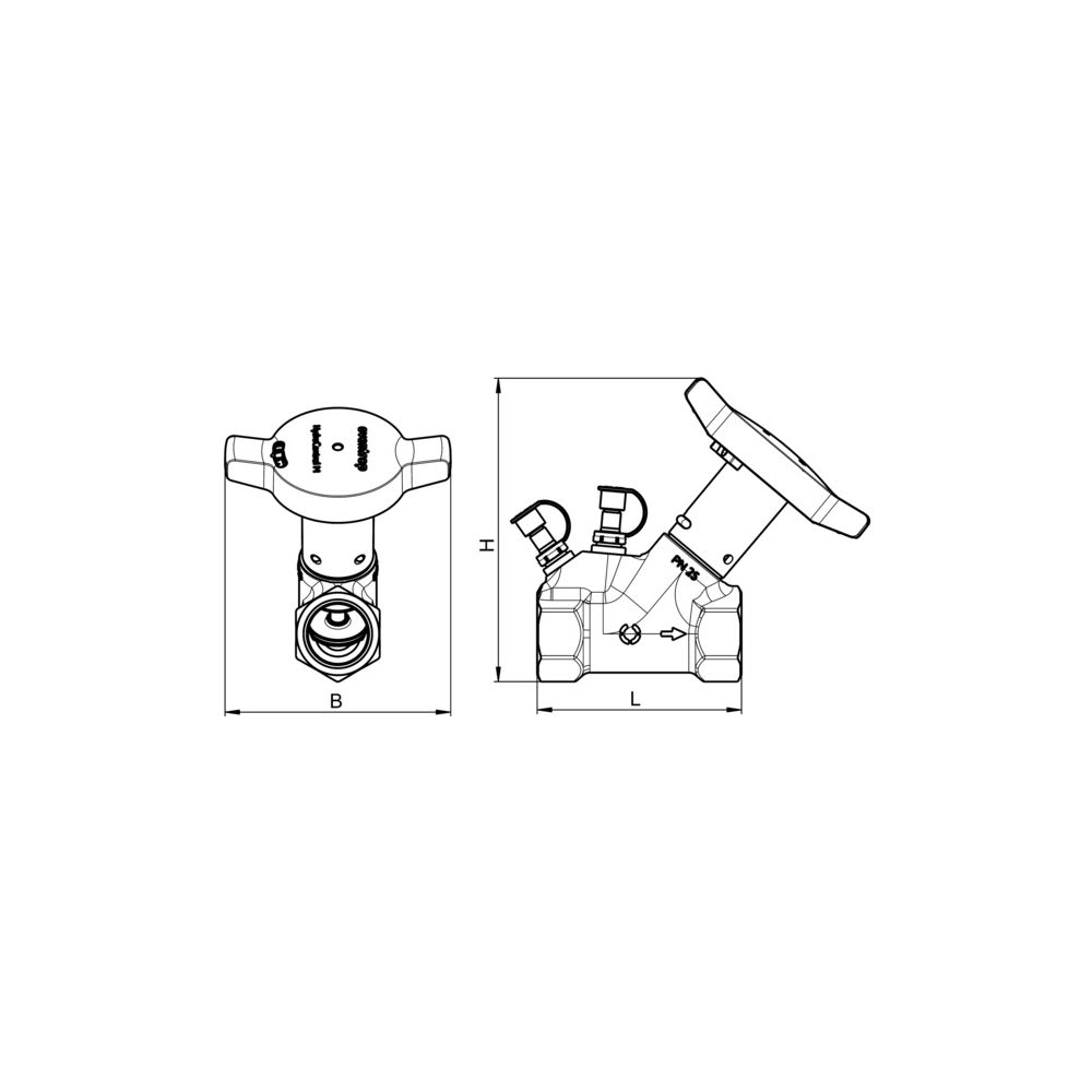 Oventrop HydroControl M Strangregulierventil DN 40, PN 25, Rp1 1/2" Innengewinde Hydr... OVENTROP-1065812 4026755479560 (Abb. 6)