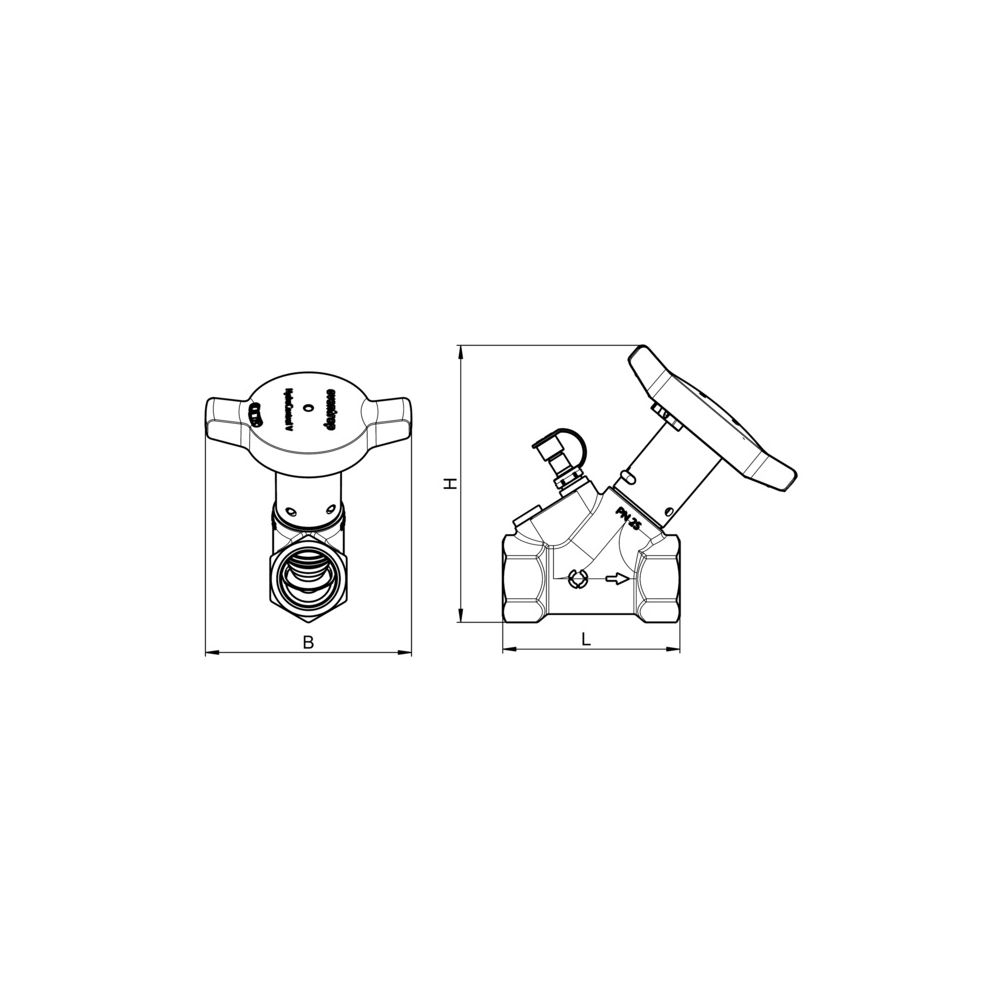 Oventrop HydroControl A Strangabsperrventil DN 25, PN 25, Rp 1” Innengewinde, HydroPo... OVENTROP-1067528 4026755480405 (Abb. 6)