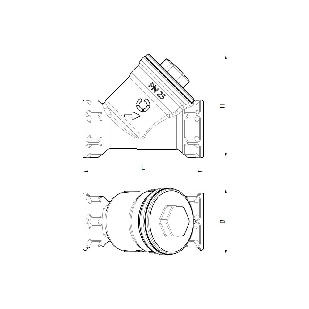 Oventrop Schmutzfänger DN 8, 1/4" IG, PN 25, Siebeinsatz 250um, Messing, 1121202... OVENTROP-1121202 4026755498738 (Abb. 6)