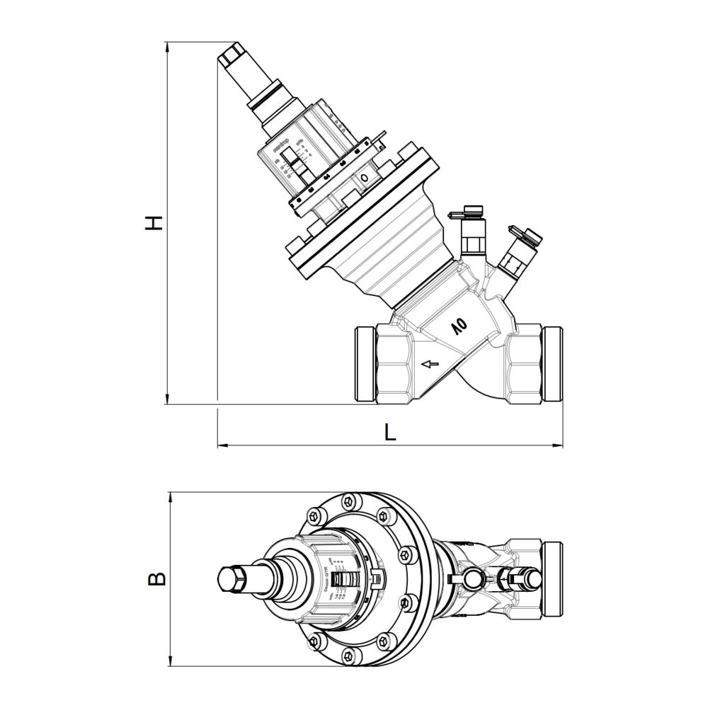 Oventrop Regelventil Cocon QTR druckunabhängig, DN 50, G 2 3/8" AG, 3.500-14.000l/h, ... OVENTROP-1143276 4026755521634 (Abb. 4)